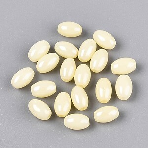 Margele de nisip de sticla oval 6,5-7x4-4,5mm (50g) - galben luster