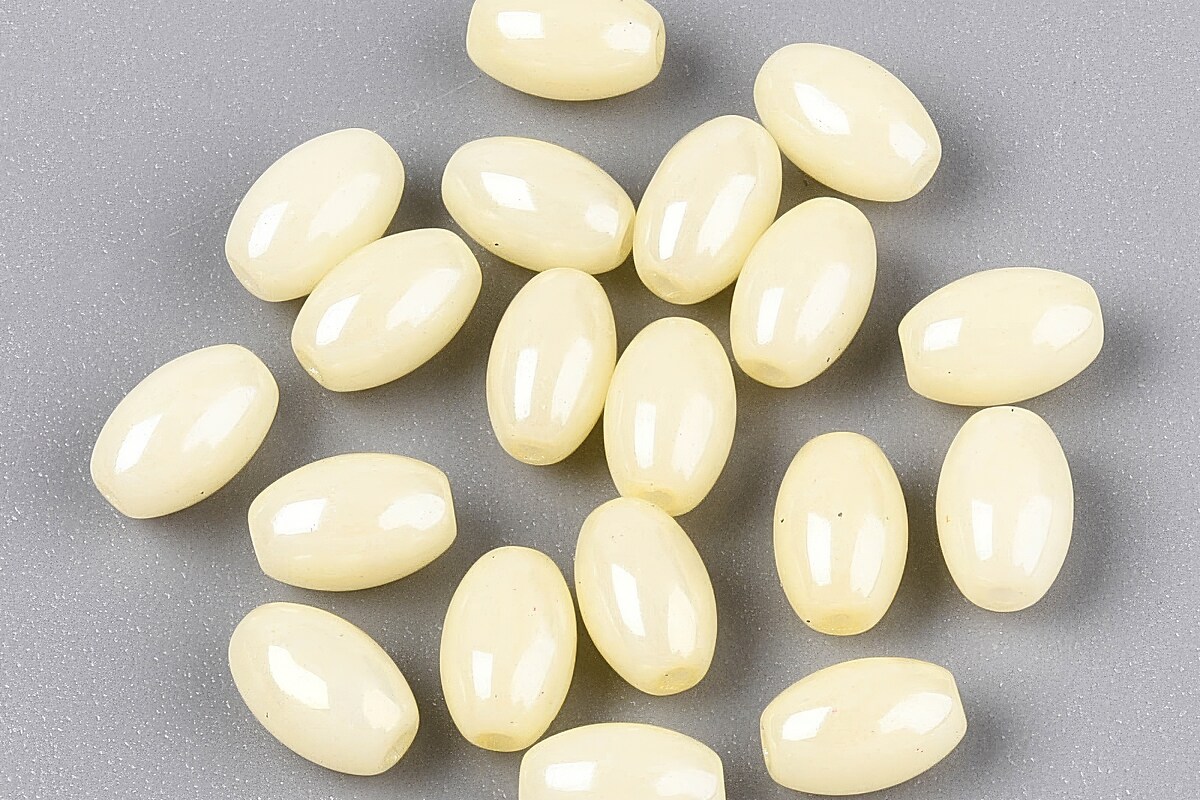 Margele de nisip de sticla oval 6,5-7x4-4,5mm (50g) - galben luster