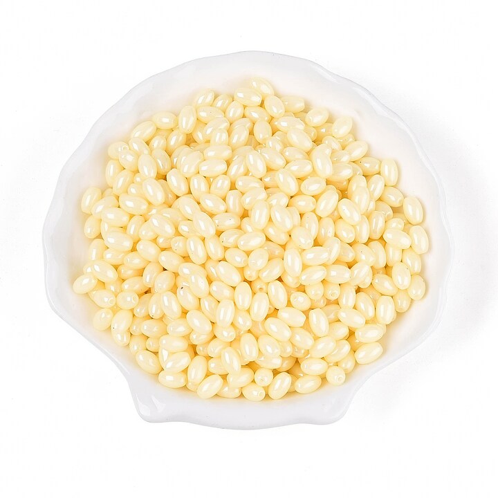 Margele de nisip de sticla oval 6,5-7x4-4,5mm (50g) - galben luster