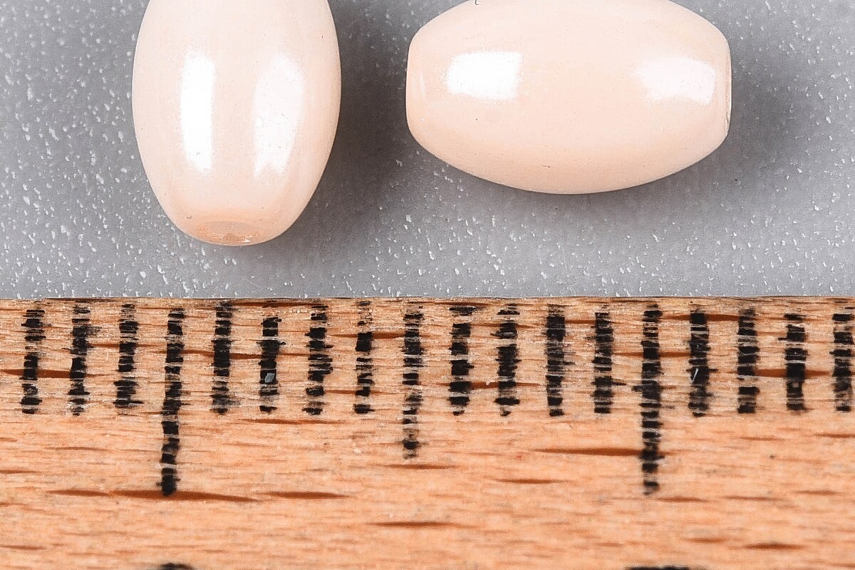 Margele de nisip de sticla oval 6,5-7x4-4,5mm (50g) - roz somon deschis luster