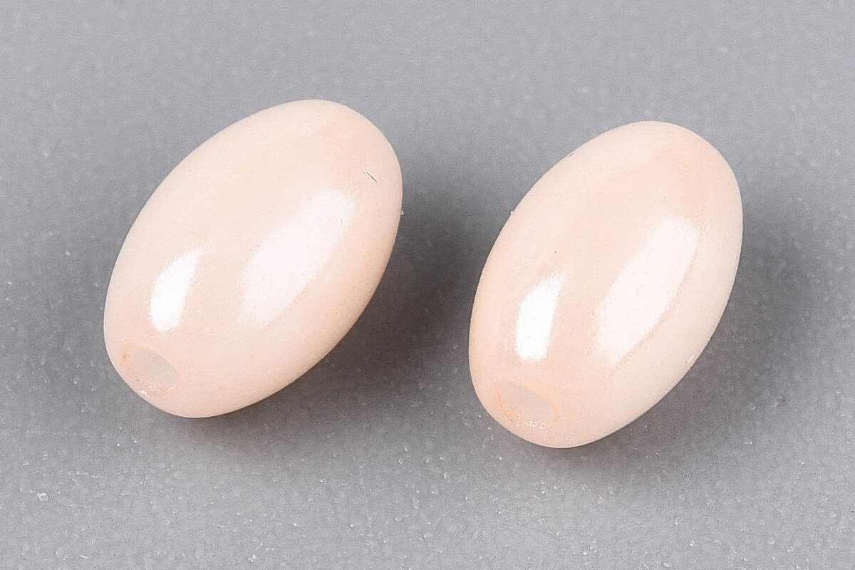 Margele de nisip de sticla oval 6,5-7x4-4,5mm (50g) - roz somon deschis luster