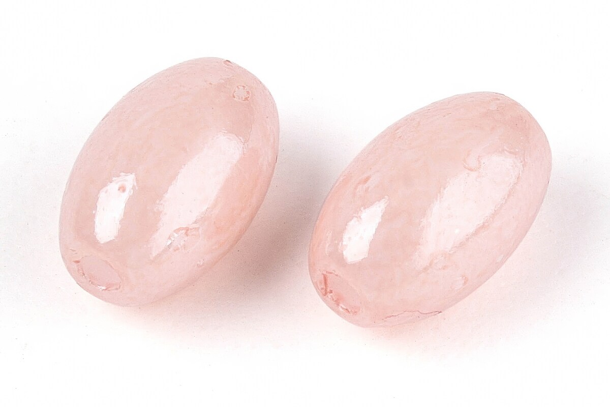Margele de nisip de sticla oval 6,5-7x4-4,5mm (50g) - roz somon luster