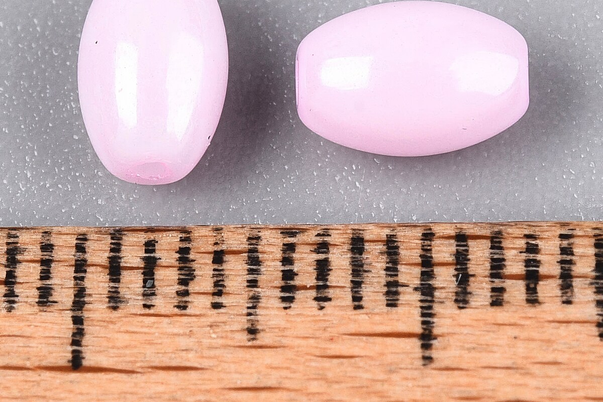 Margele de nisip de sticla oval 6,5-7x4-4,5mm (50g) - roz luster