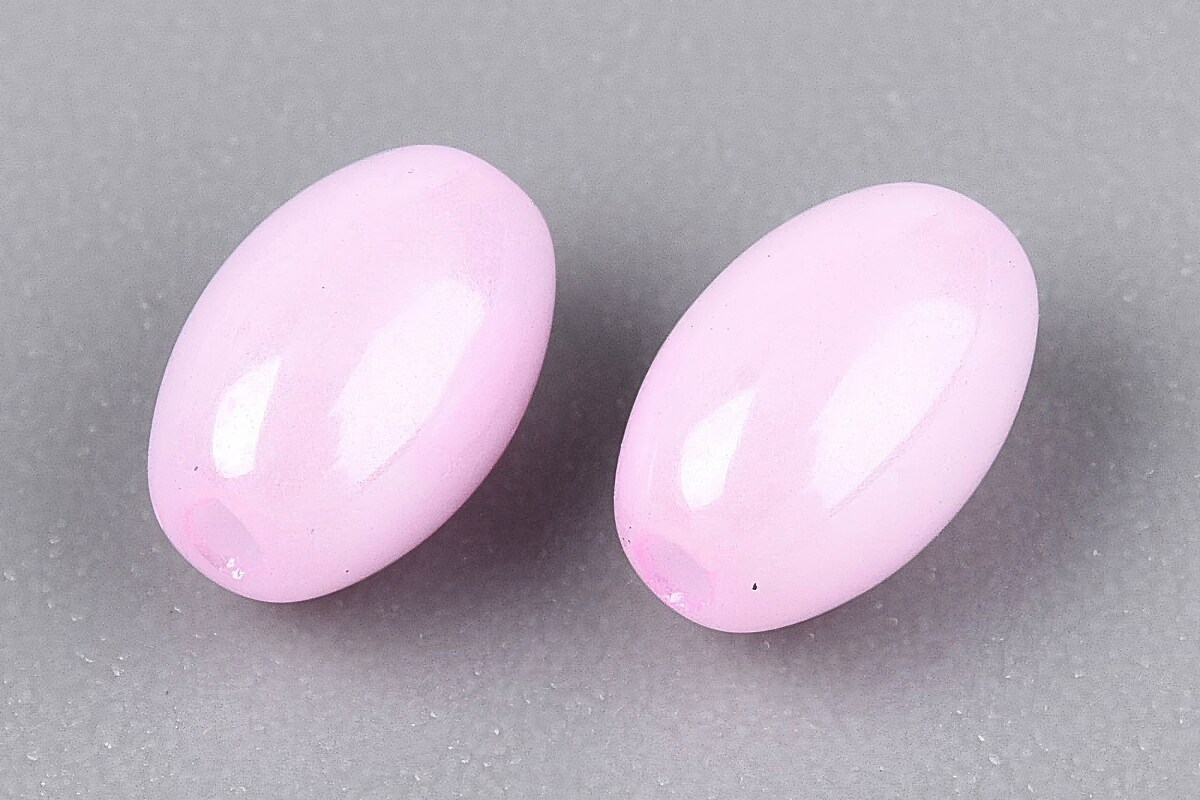 Margele de nisip de sticla oval 6,5-7x4-4,5mm (50g) - roz luster