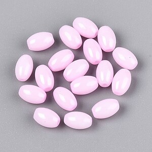 Margele de nisip de sticla oval 6,5-7x4-4,5mm (50g) - roz luster