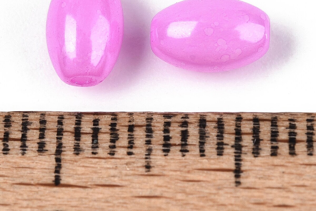 Margele de nisip de sticla oval 6,5-7x4-4,5mm (50g) - roz orhidee luster