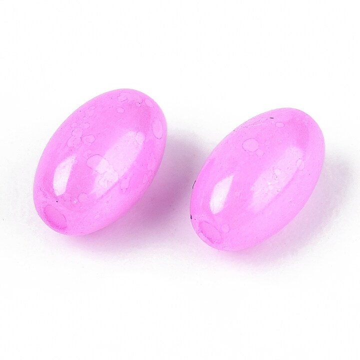 Margele de nisip de sticla oval 6,5-7x4-4,5mm (50g) - roz orhidee luster