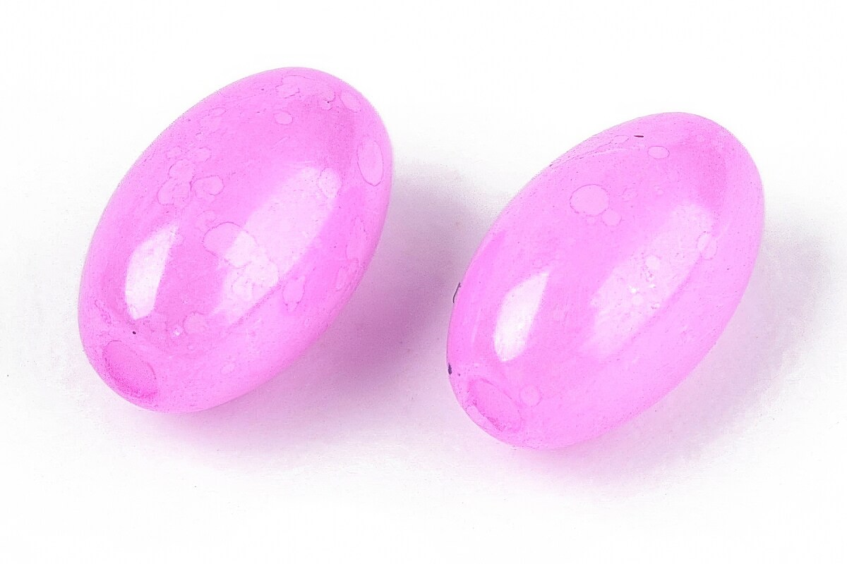 Margele de nisip de sticla oval 6,5-7x4-4,5mm (50g) - roz orhidee luster