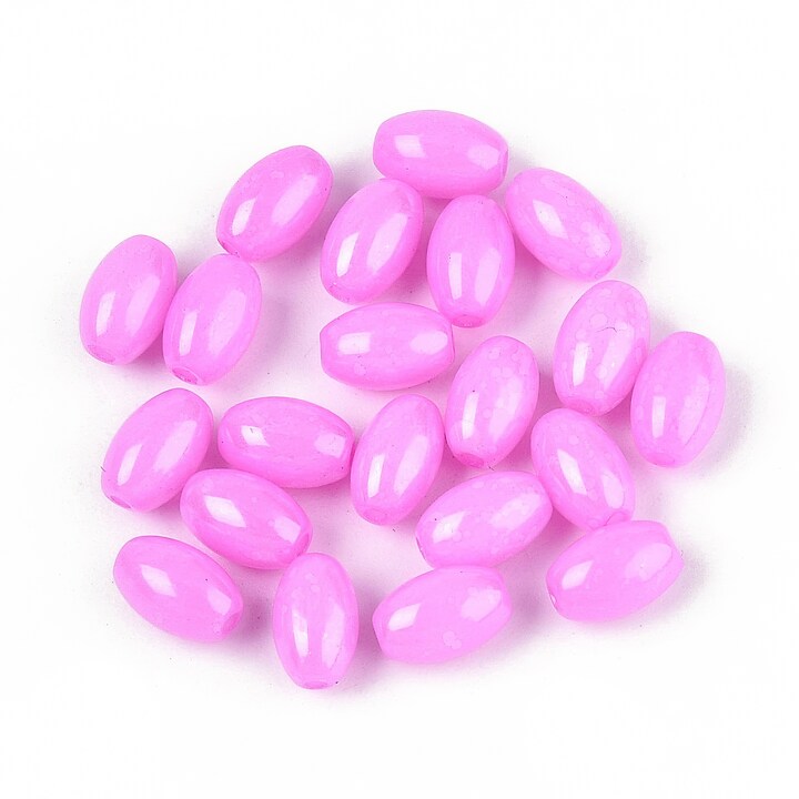 Margele de nisip de sticla oval 6,5-7x4-4,5mm (50g) - roz orhidee luster