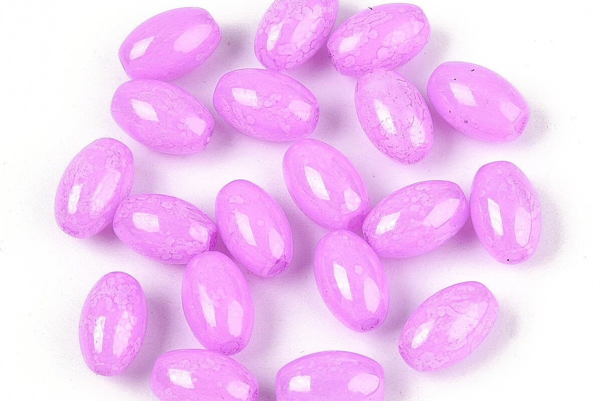 Margele de nisip de sticla oval 6,5-7x4-4,5mm (50g) - mov orhidee luster