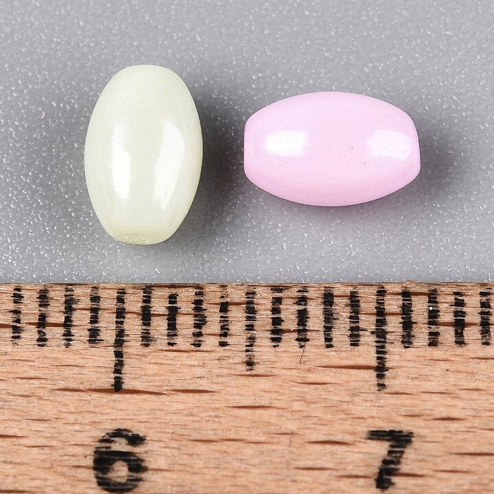 Margele de nisip de sticla oval 6,5-7x4-4,5mm (50g) - mix luster