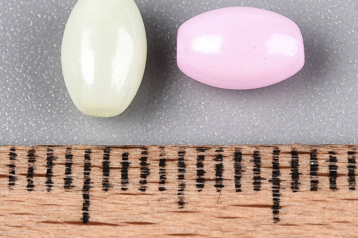 Margele de nisip de sticla oval 6,5-7x4-4,5mm (50g) - mix luster