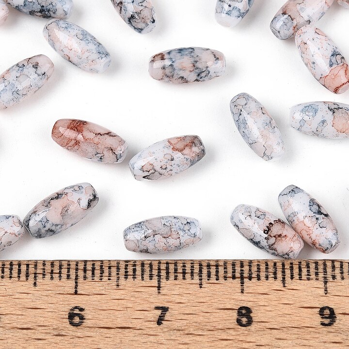 Margele de nisip de sticla oval 9,5x4-4,5mm (50g) - gri