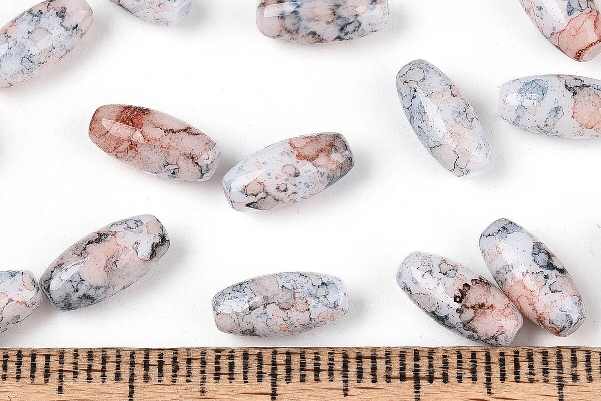 Margele de nisip de sticla oval 9,5x4-4,5mm (50g) - gri