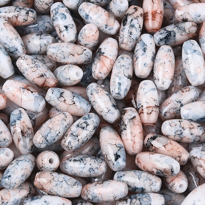 Margele de nisip de sticla oval 9,5x4-4,5mm (50g) - gri