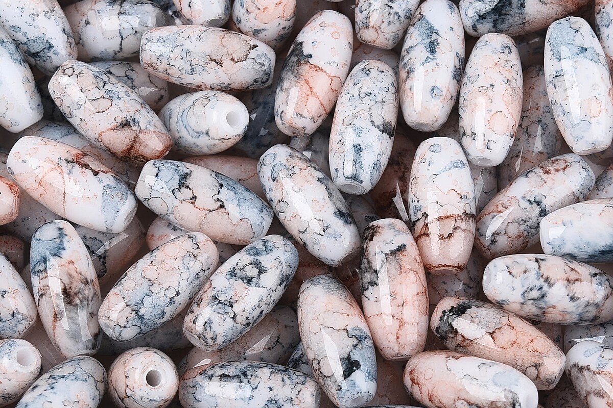 Margele de nisip de sticla oval 9,5x4-4,5mm (50g) - gri