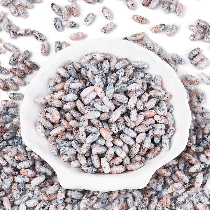 Margele de nisip de sticla oval 9,5x4-4,5mm (50g) - gri