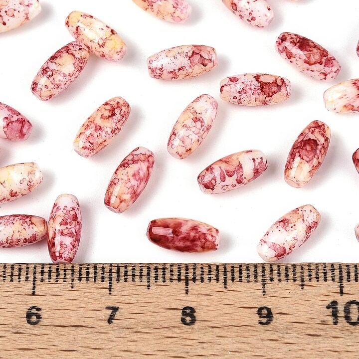 Margele de nisip de sticla oval 9,5x4-4,5mm (50g) - grena