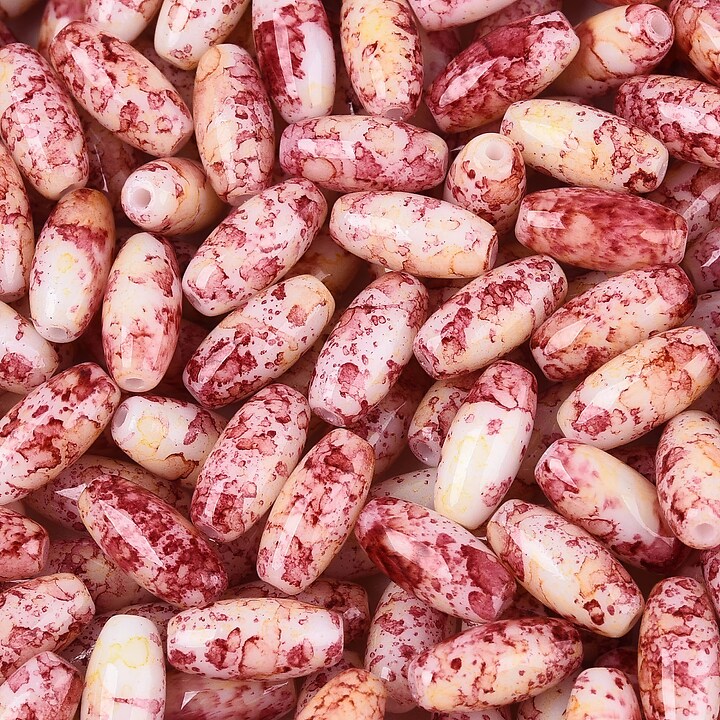 Margele de nisip de sticla oval 9,5x4-4,5mm (50g) - grena