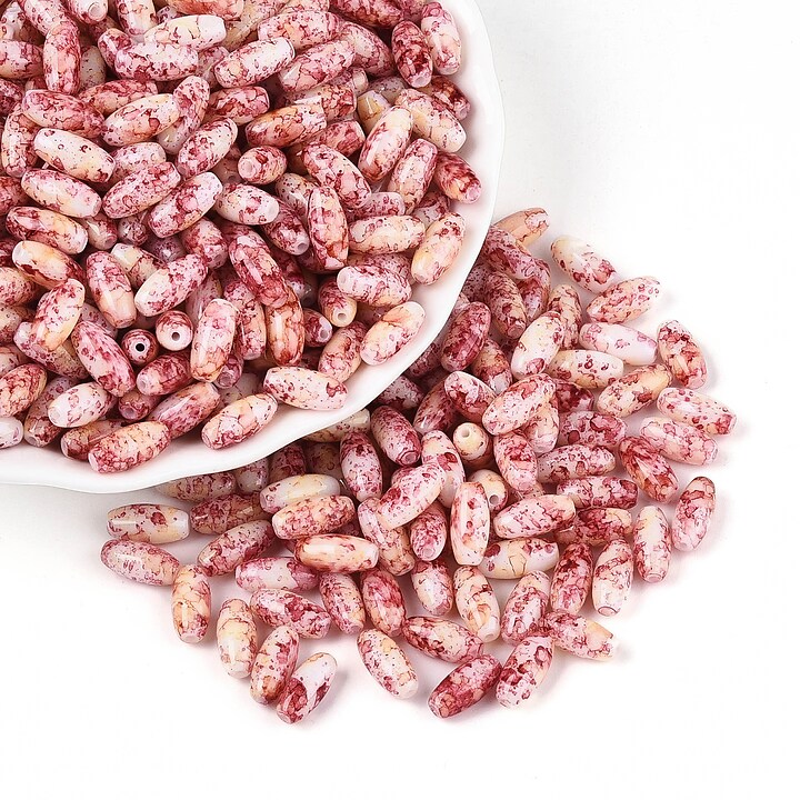 Margele de nisip de sticla oval 9,5x4-4,5mm (50g) - grena