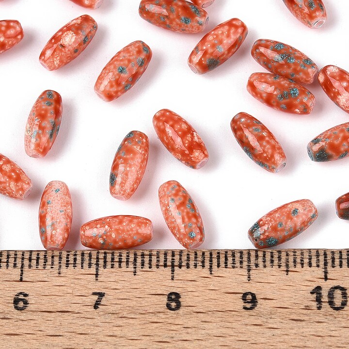 Margele de nisip de sticla oval 9,5x4-4,5mm (50g) - portocaliu