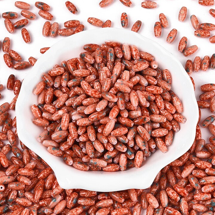 Margele de nisip de sticla oval 9,5x4-4,5mm (50g) - portocaliu