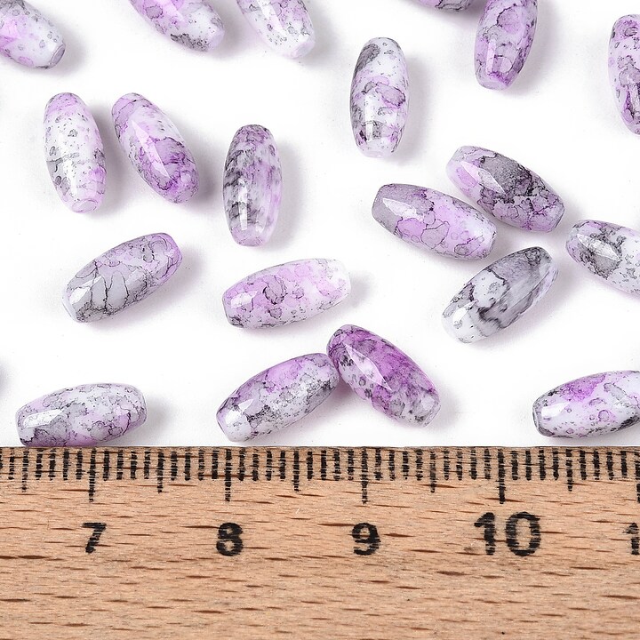 Margele de nisip de sticla oval 9,5x4-4,5mm (50g) - mov