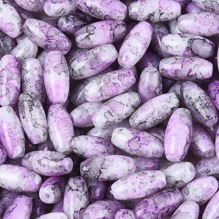 Margele de nisip de sticla oval 9,5x4-4,5mm (50g) - mov