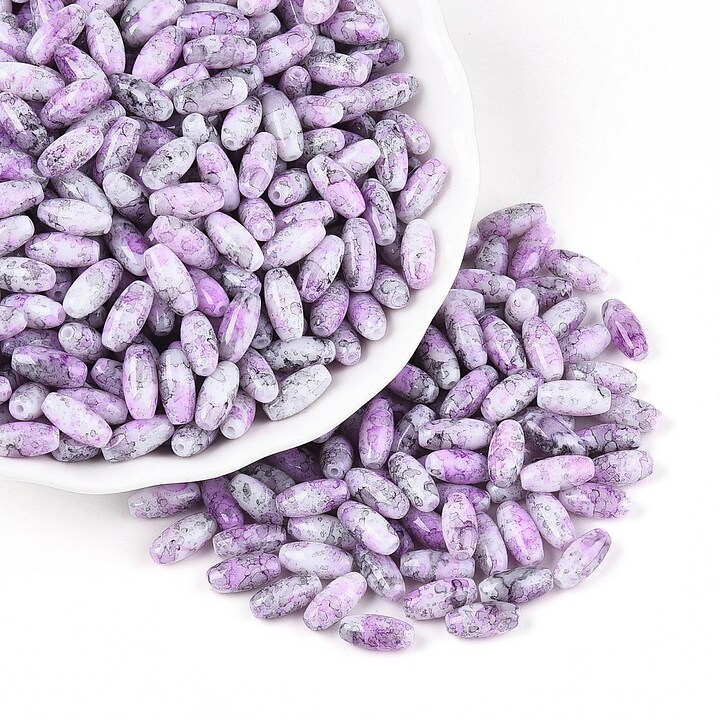 Margele de nisip de sticla oval 9,5x4-4,5mm (50g) - mov