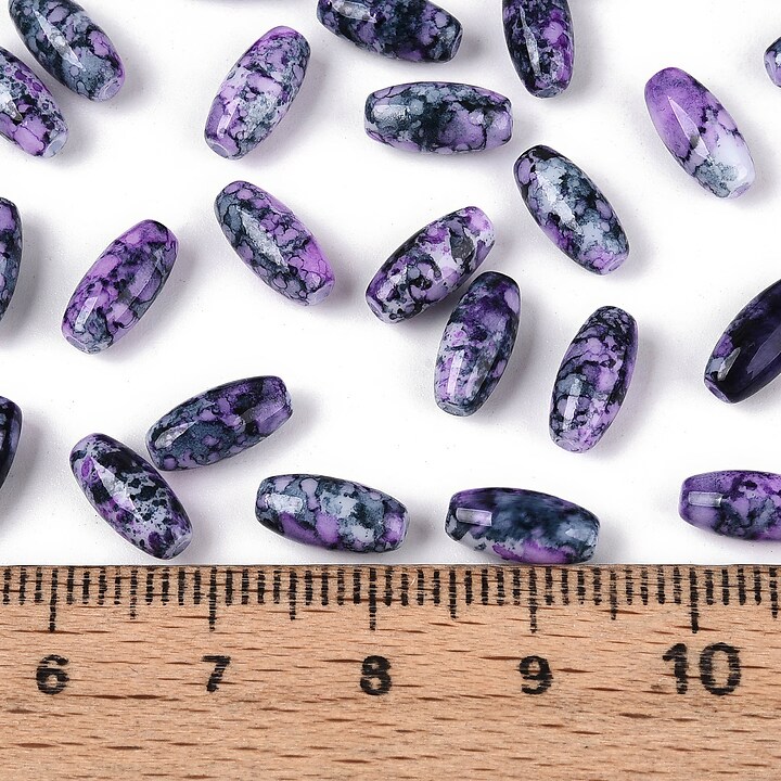 Margele de nisip de sticla oval 9,5x4-4,5mm (50g) - mov inchis