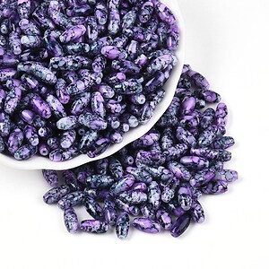 Margele de nisip de sticla oval 9,5x4-4,5mm (50g) - mov inchis