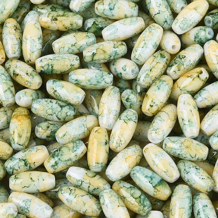 Margele de nisip de sticla oval 9,5x4-4,5mm (50g) - verde