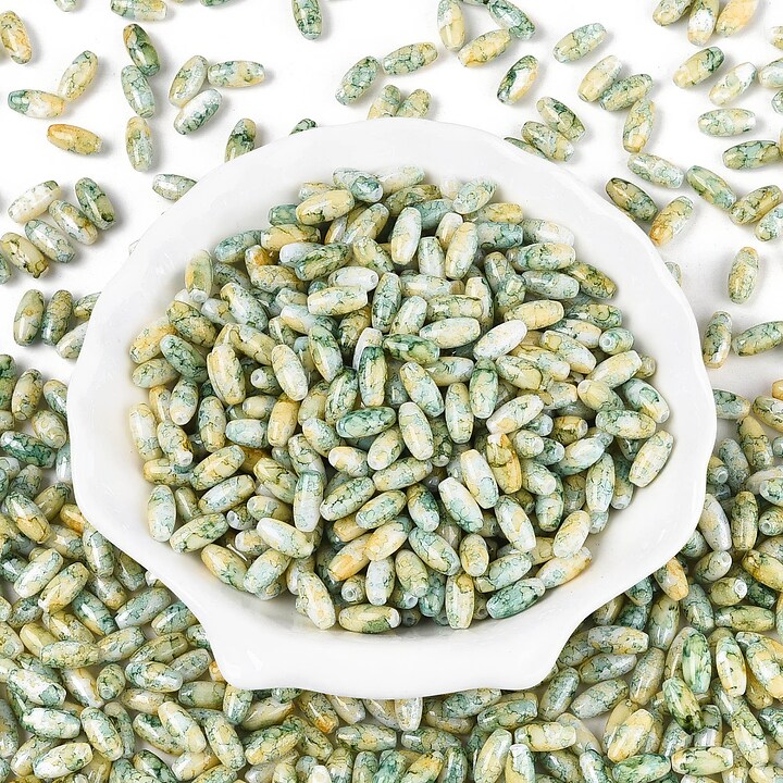 Margele de nisip de sticla oval 9,5x4-4,5mm (50g) - verde