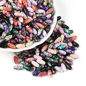 Margele de nisip de sticla oval 9,5x4-4,5mm (50g) - mix