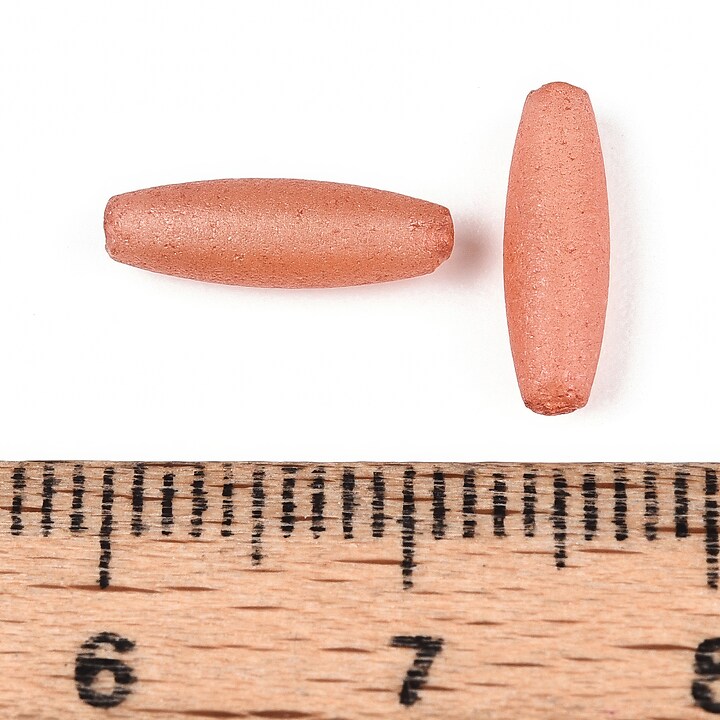 Margele de nisip de sticla oval 10,5-11x3,5-4mm (10g) - roz somon