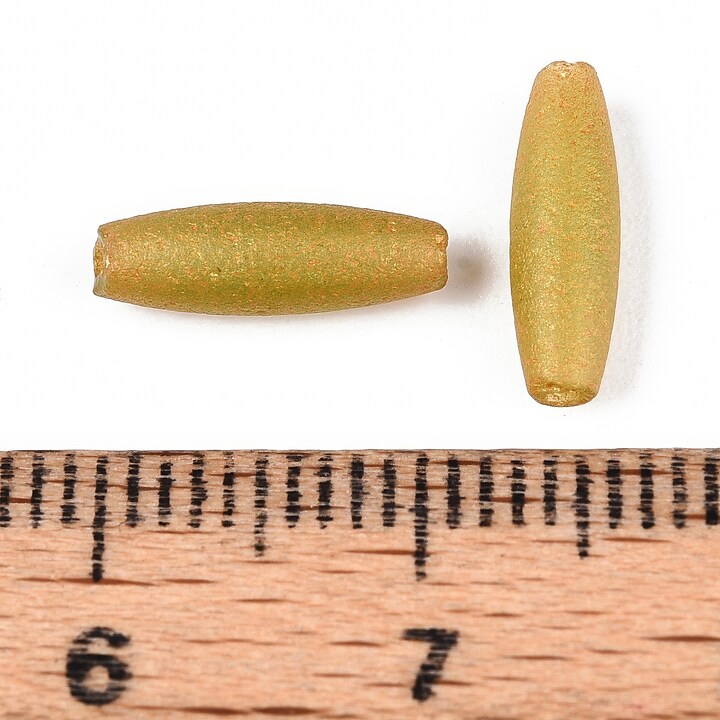 Margele de nisip de sticla oval 10,5-11x3,5-4mm (10g) - galben auriu