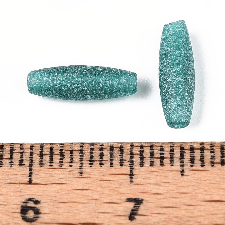 Margele de nisip de sticla oval 10,5-11x3,5-4mm (10g) - turcoaz