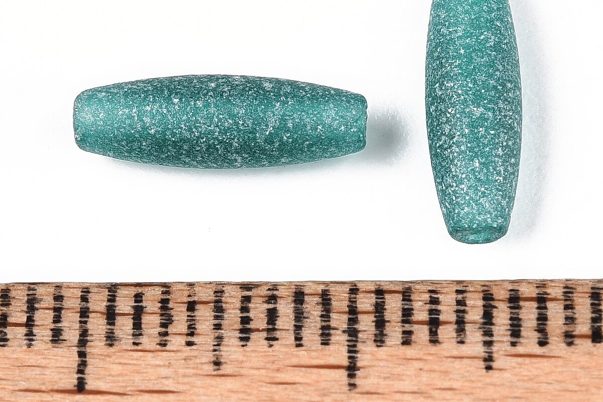 Margele de nisip de sticla oval 10,5-11x3,5-4mm (10g) - turcoaz