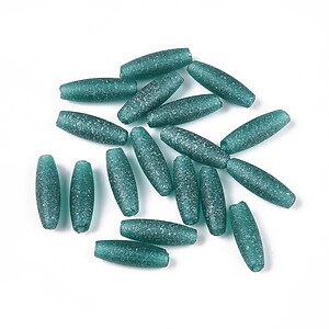 Margele de nisip de sticla oval 10,5-11x3,5-4mm (10g) - turcoaz