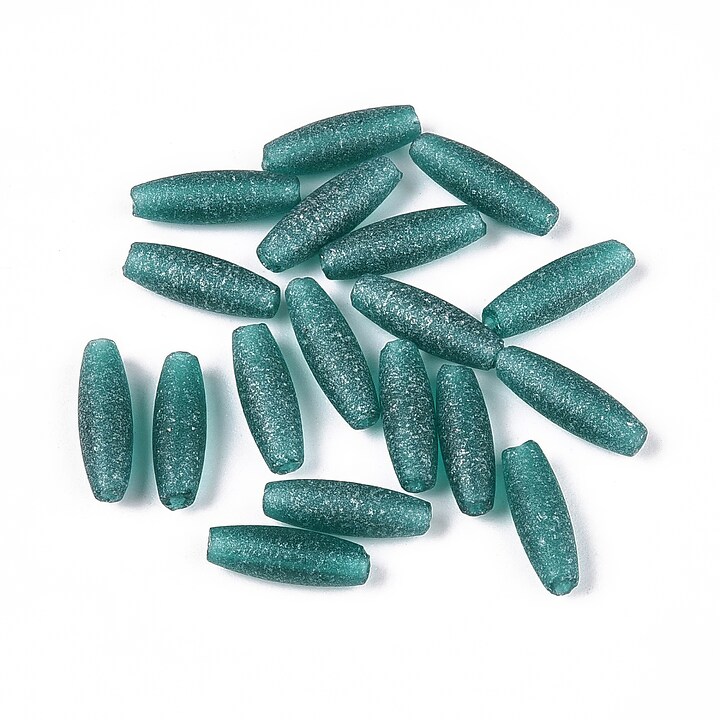 Margele de nisip de sticla oval 10,5-11x3,5-4mm (10g) - turcoaz