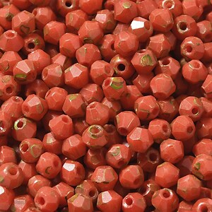 Margele de nisip de sticla Picasso biconice 4,5x4mm (10g) - caramiziu