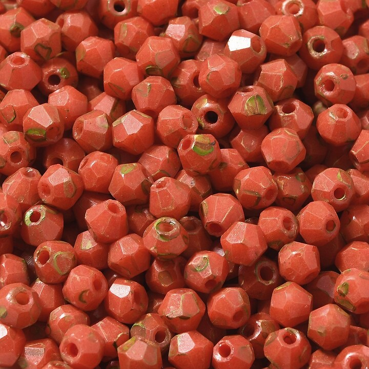 Margele de nisip de sticla Picasso biconice 4,5x4mm (10g) - caramiziu