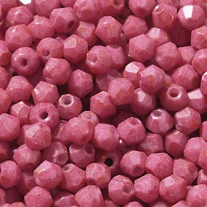 Margele de nisip de sticla Picasso biconice 4,5x4mm (10g) - roz flamingo