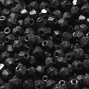 Margele de nisip de sticla Picasso biconice 4,5x4mm (10g) - negru
