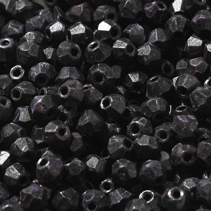 Margele de nisip de sticla Picasso biconice 4,5x4mm (10g) - negru