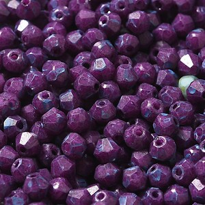 Margele de nisip de sticla Picasso biconice 4,5x4mm (10g) - mov