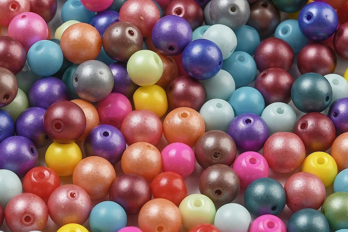 Margele de nisip de sticla rotunde 6mm (50g) - mix