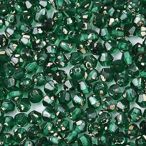 Margele de nisip de sticla Picasso biconice 3,5x4mm (10g) - verde