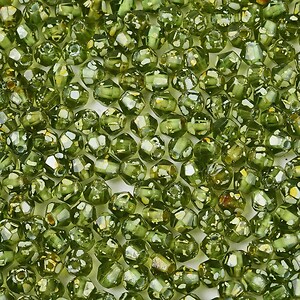 Margele de nisip de sticla Picasso biconice 3,5x4mm (10g) - verde olive