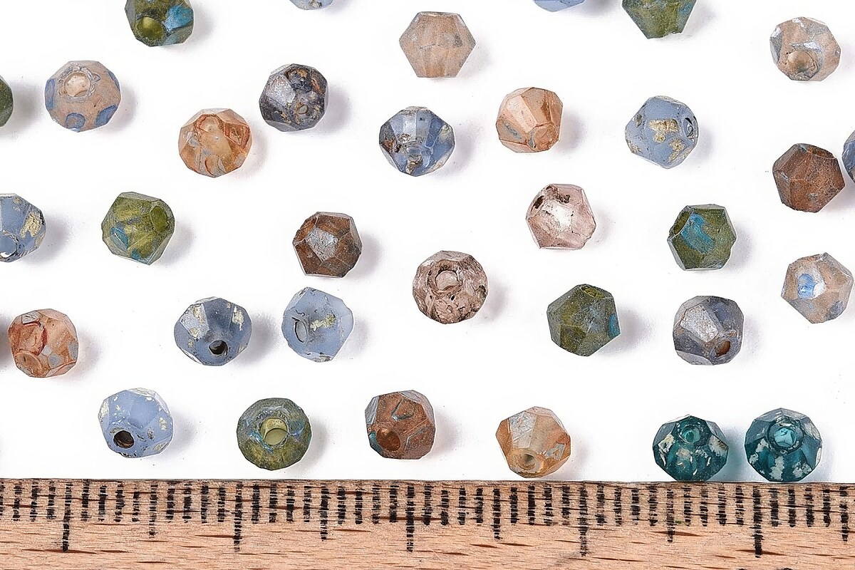 Margele de nisip de sticla Picasso biconice 3,5x4mm (10g) - mix